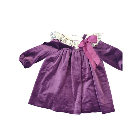 VTG 80s Rare Editions Velvet Dress Purple 4T Holiday Union Made in the USA - Picture 1 of 6